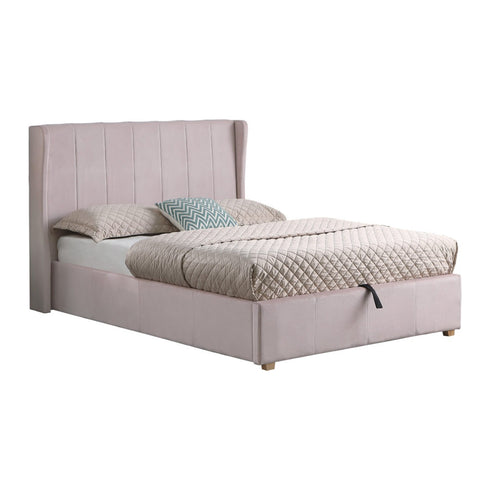 Amelia Plus 5FT Storage Bed - Pink Velvet Fabric